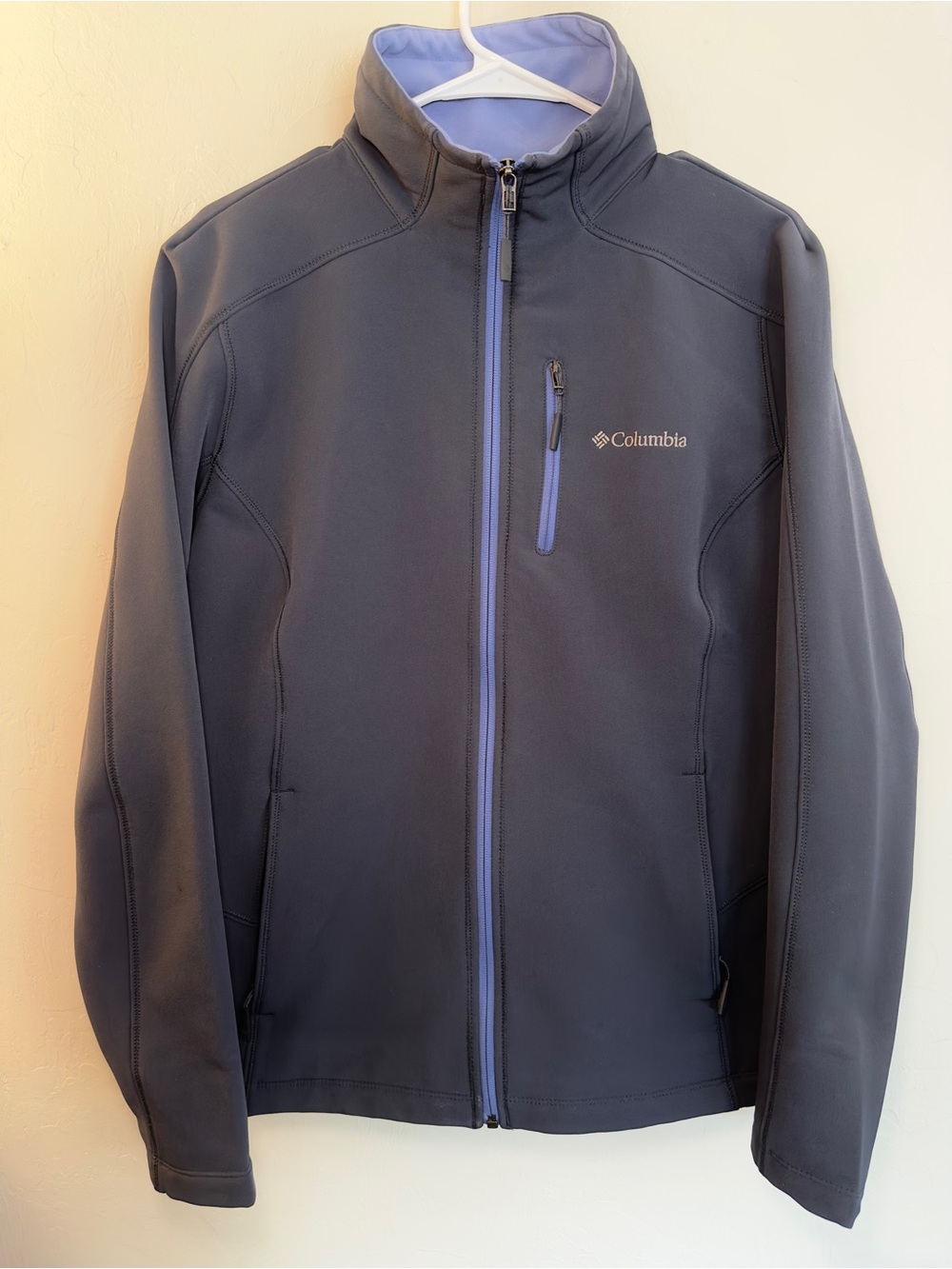 Columbia Women’s Large Ascender Fleece Lined Softshell Jacket Gray Periwinkle